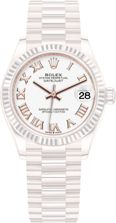 Rolex,Datejust 31 31mm,31mm,Rose Gold,White,Automatic,Day,55hours,278275,278275-0019