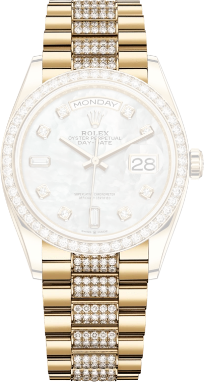 Rolex,Day-Date 36 36mm,36mm,Yellow Gold,White,Automatic,Date,Day,128348RBR,128348RBR-0019