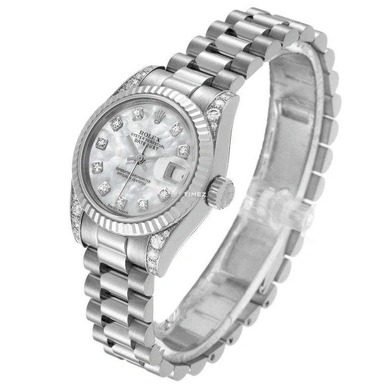 Rolex,Lady-Datejust 26mm,26mm,White Gold,Silver White,White,Automatic,Day,48hours,179239 MOP