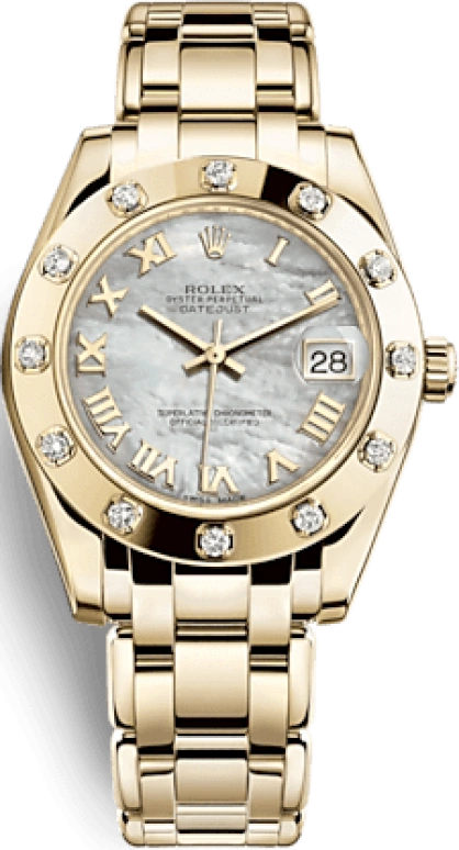 Rolex,Pearlmaster 34mm,34mm,Yellow Gold,White,Automatic,Day,48hours,81318,81318-0005