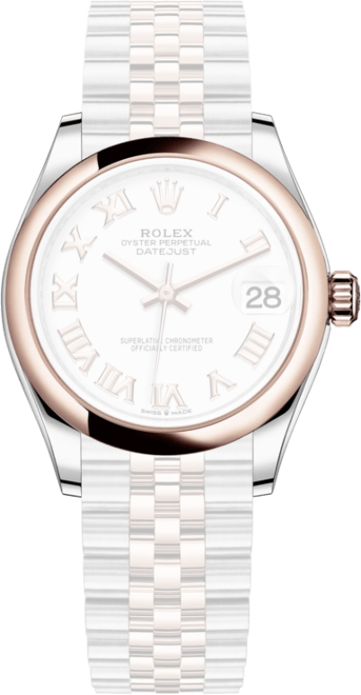 Rolex,Datejust 31 31mm,31mm,Rose Gold,Stainless Steel,White,Automatic,Day,55hours,278241,278241-0002