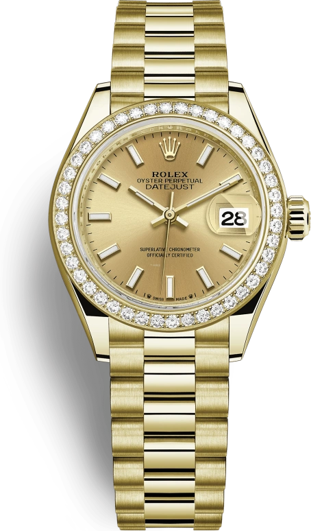 Rolex,Lady-Datejust 28mm,28mm,Yellow Gold,Champagne,Automatic,Day,55hours,279138RBR,279138RBR-0014