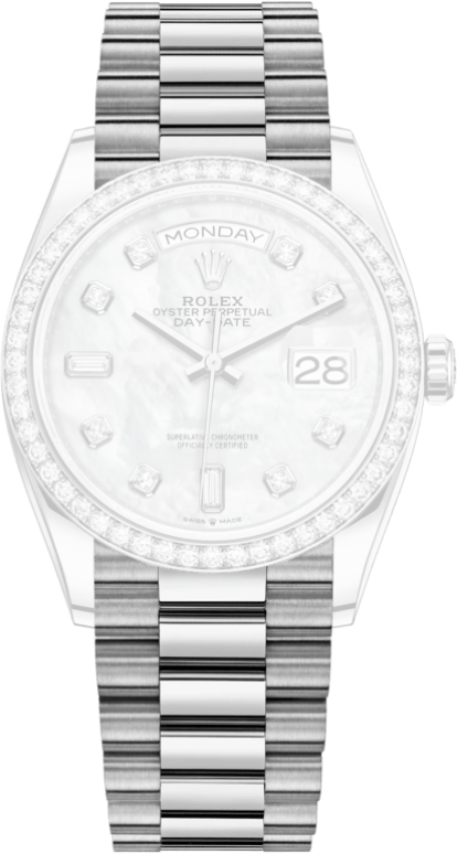 Rolex,Day-Date 36 36mm,36mm,White Gold,White,Automatic,Date,Day,128349RBR,128349RBR-0004