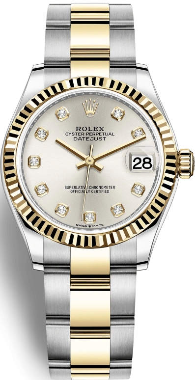 Rolex,Datejust 31 31mm,31mm,Yellow Gold,Stainless Steel,Silver,Automatic,Day,55hours,278273,278273-0019