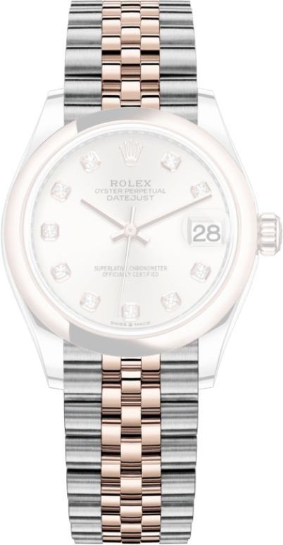 Rolex,Datejust 31 31mm,31mm,Rose Gold,Stainless Steel,Silver,Automatic,Day,55hours,278241,278241-0016