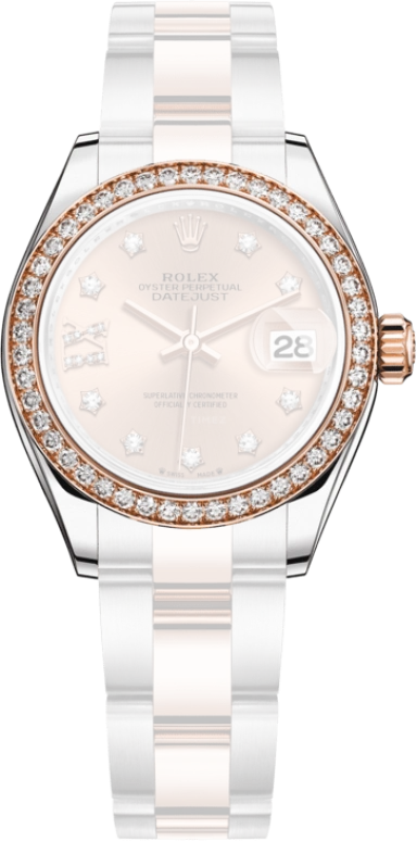 Rolex,Lady-Datejust 28mm,28mm,Everose Gold,Oystersteel,Pink,Automatic,Day,55hours,279381RBR,279381RBR-0028