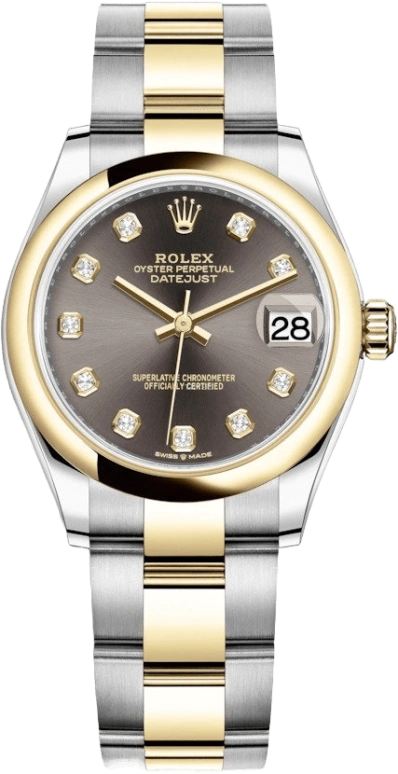 Rolex,Datejust 31 31mm,31mm,Yellow Gold,Stainless Steel,Grey,Automatic,Day,55hours,278243,278243-0021