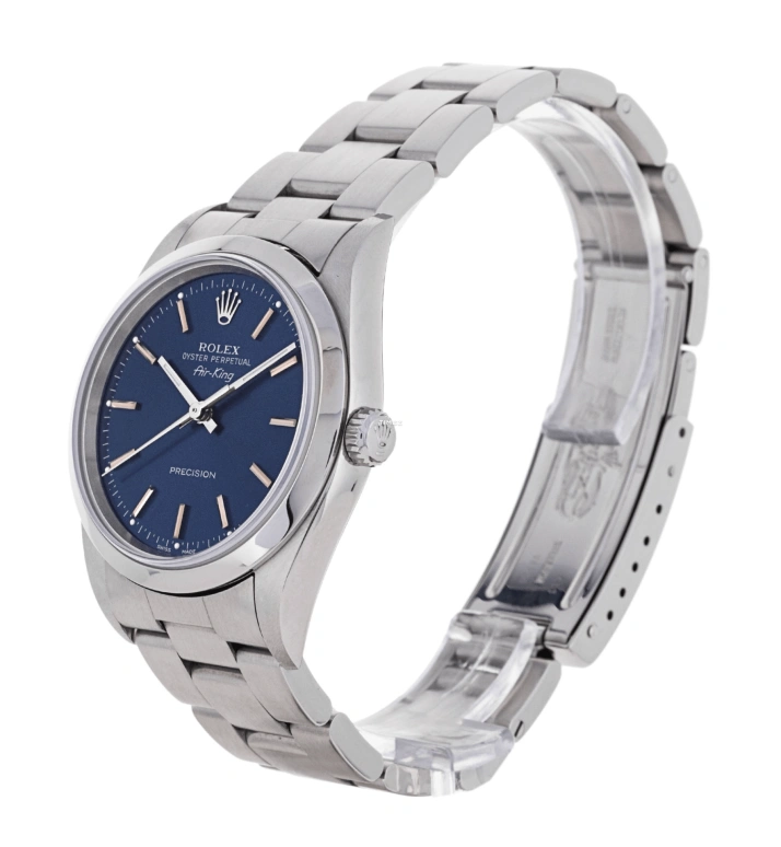 Rolex,Air King 34mm,34mm,Stainless Steel,Blue,Automatic,48hours,In-house Caliber,14000M,14000M-Blue