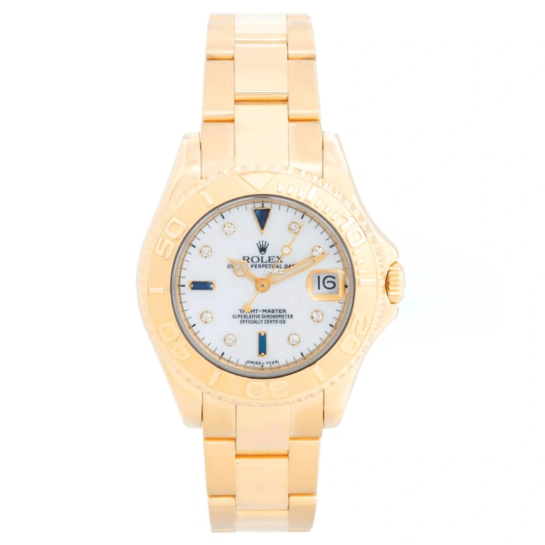 Rolex,Yacht-Master 40mm,40mm,Yellow Gold,White,Automatic,Day,48hours,16628,16628-Serti