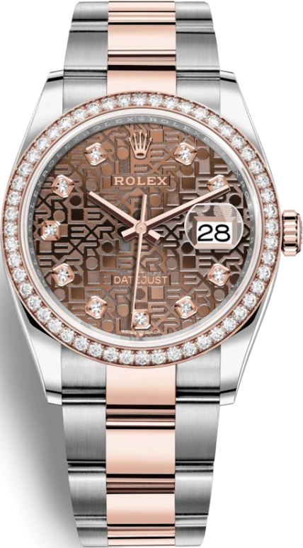 Rolex,Datejust 36 36mm,36mm,Oystersteel,Everose Gold,Brown,Automatic,Day,70hours,126281RBR,126281RBR-0014