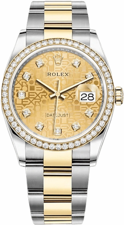 Rolex,Datejust 36 36mm,36mm,Yellow Gold,Oystersteel,Champagne,Automatic,Day,70hours,126283RBR,126283RBR-0020