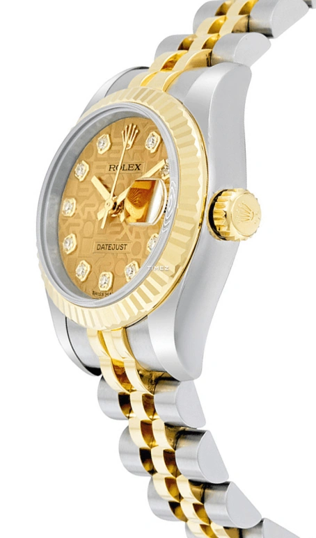 Rolex,Lady-Datejust 26mm,26mm,Yellow Gold,Stainless Steel,Gold,Automatic,Day,48hours,179173,179173-0090