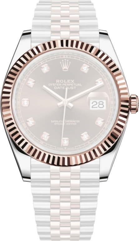 Rolex,Datejust 41 41mm,41mm,Rose Gold,Stainless Steel,Brown,Automatic,Day,70hours,126331,126331-0004