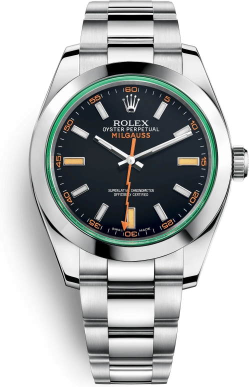 Rolex,Milgauss 40mm,40mm,Stainless Steel,Black,Automatic,48hours,In-house Caliber,Patrick Schwarzenegger,116400GV,116400GV-0001