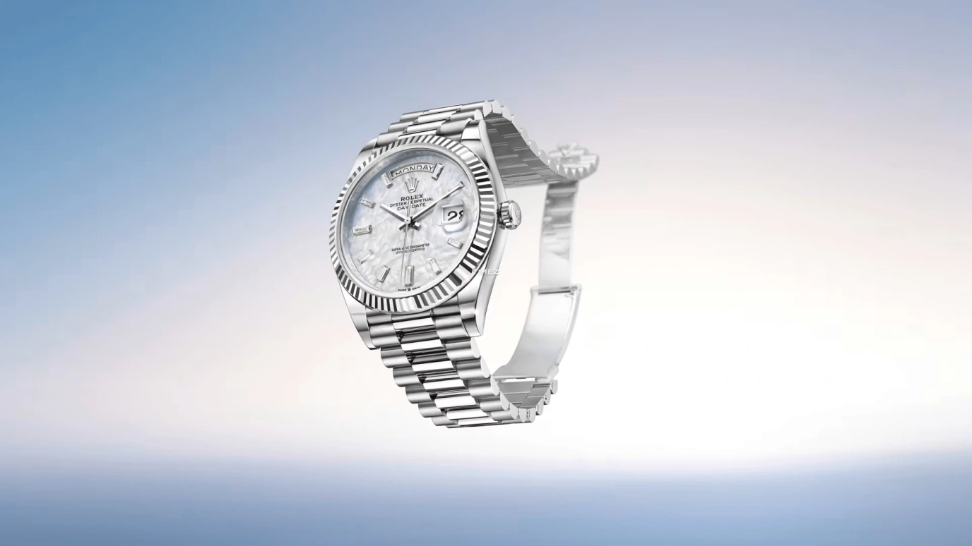 Rolex,Day-Date 40 40mm,40mm,White Gold,Silver White,Automatic,Date,Day,228239,228239-0078