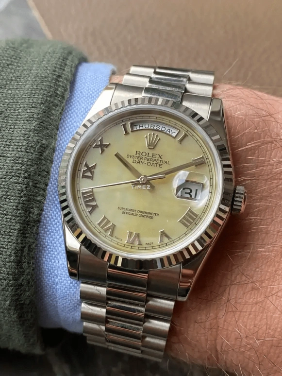 Rolex,Day-Date 36 36mm,36mm,White Gold,Gold,Automatic,Date,Day,118239