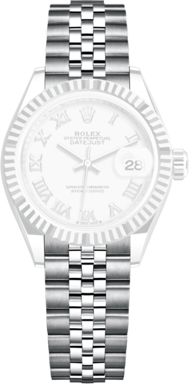 Rolex,Lady-Datejust 28mm,28mm,White Gold,Stainless Steel,White,Automatic,Day,55hours,279174,279174-0019