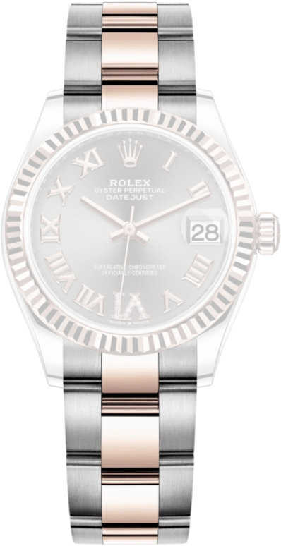 Rolex,Datejust 31 31mm,31mm,Rose Gold,Stainless Steel,Grey,Automatic,Day,55hours,278271,278271-0029