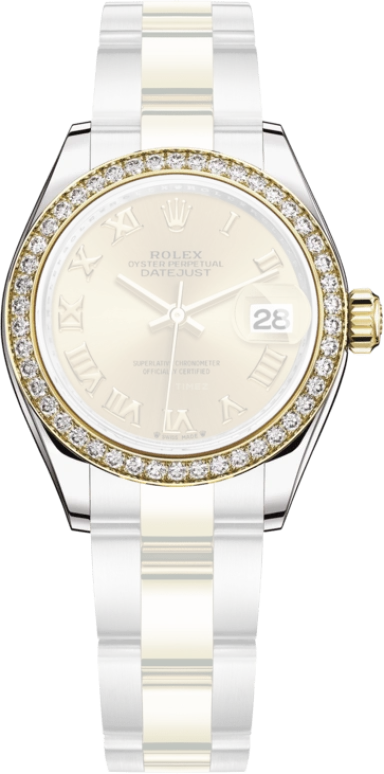 Rolex,Lady-Datejust 28mm,28mm,Yellow Gold,Oystersteel,Champagne,Automatic,Day,55hours,279383RBR,279383RBR-0010