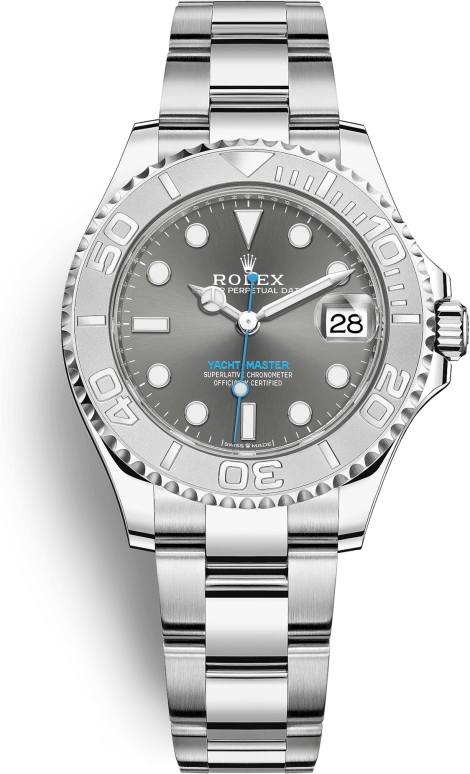 Rolex,Yacht-Master 37mm,37mm,Platinum,Stainless Steel,Grey,Automatic,Day,55hours,268622,268622-0002