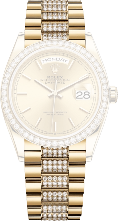 Rolex,Day-Date 36 36mm,36mm,Yellow Gold,Champagne,Automatic,Date,Day,128348RBR,128348RBR-0027