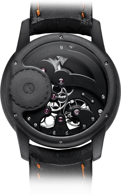 Romain Gauthier,Prestige HMS 43mm,43mm,Titanium,Black,Orange,Handwound,Power Reserve Indicator,60hours,MON00086