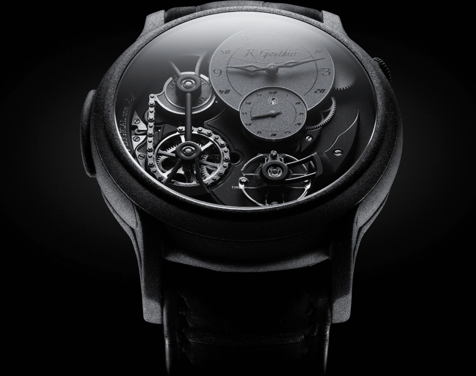 Romain Gauthier,Logical One 43mm,43mm,Titanium,Black,Handwound,Power Reserve Indicator,46hours,MON00200