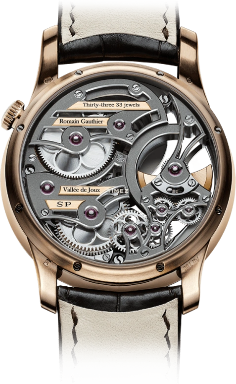 Romain Gauthier,Heritage 39.50mm,39.50mm,Red Gold,Black,Grey,Automatic,80hours,In-house Caliber,MON00332