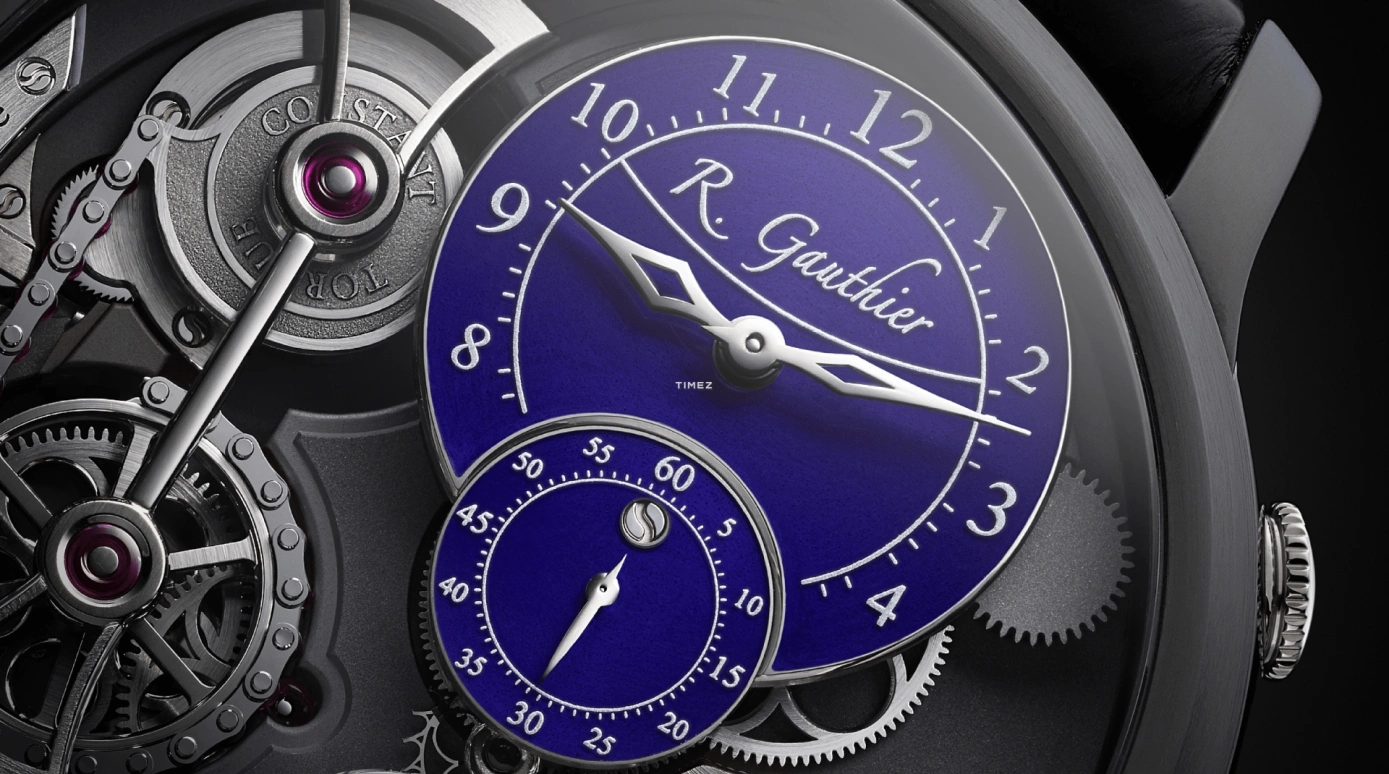 Romain Gauthier,Logical One 43mm,43mm,Titanium,Blue,Black,Handwound,Power Reserve Indicator,46hours,MON00141