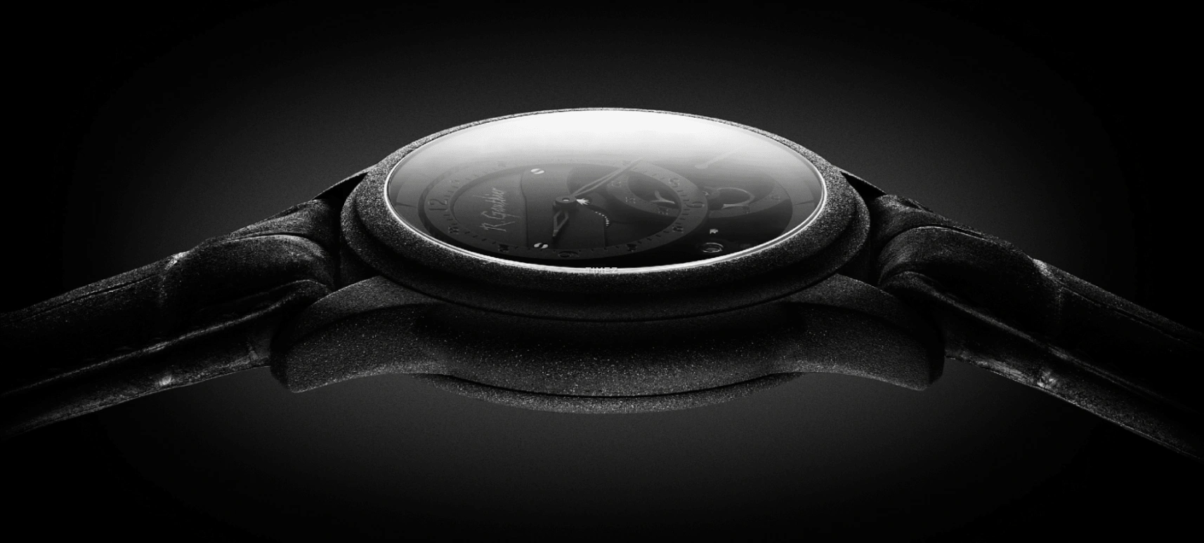 Romain Gauthier,Prestige HMS 43mm,43mm,Titanium,Black,Handwound,Power Reserve Indicator,60hours,MON00084