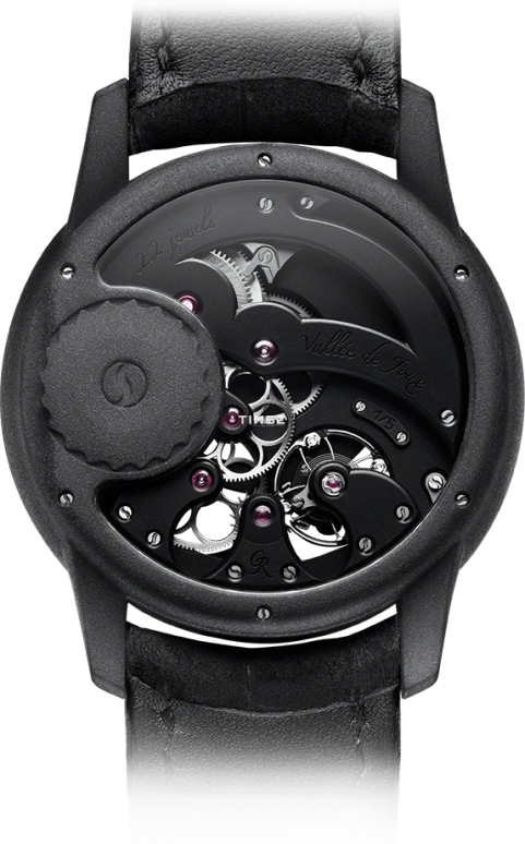Romain Gauthier,Prestige HMS 43mm,43mm,Titanium,Black,Handwound,Power Reserve Indicator,60hours,MON00084
