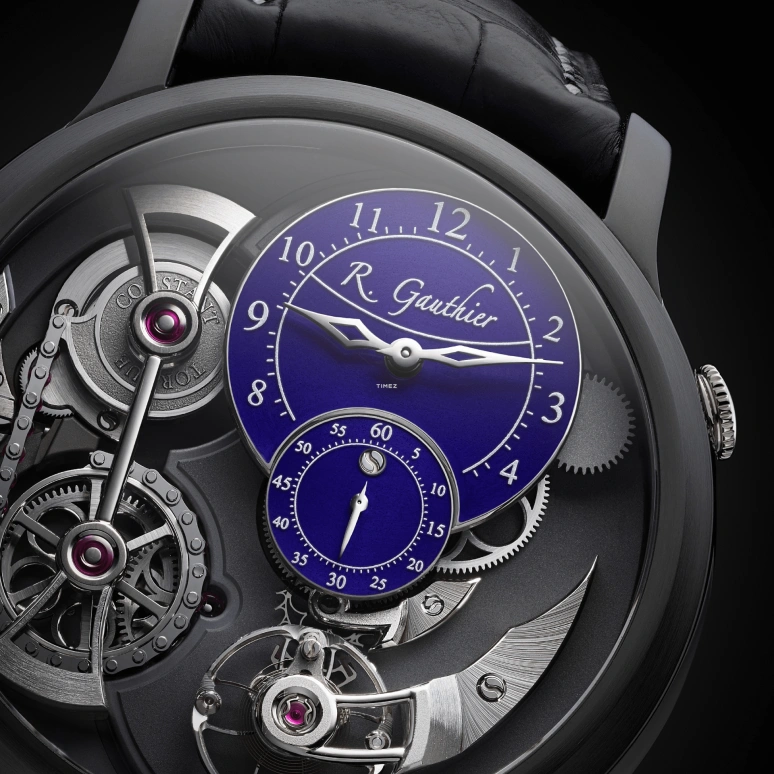 Romain Gauthier,Logical One 43mm,43mm,Titanium,Blue,Black,Handwound,Power Reserve Indicator,46hours,MON00141