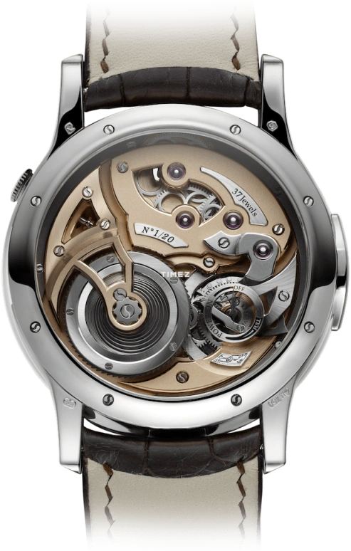 Romain Gauthier,Logical One 43mm,43mm,White Gold,Beige,White,Handwound,Power Reserve Indicator,46hours,MON00900