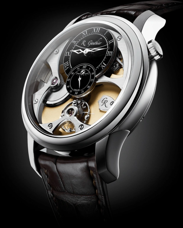 Romain Gauthier,Heritage 39.50mm,39.50mm,White Gold,Black,Beige,Automatic,80hours,In-house Caliber,MON00370