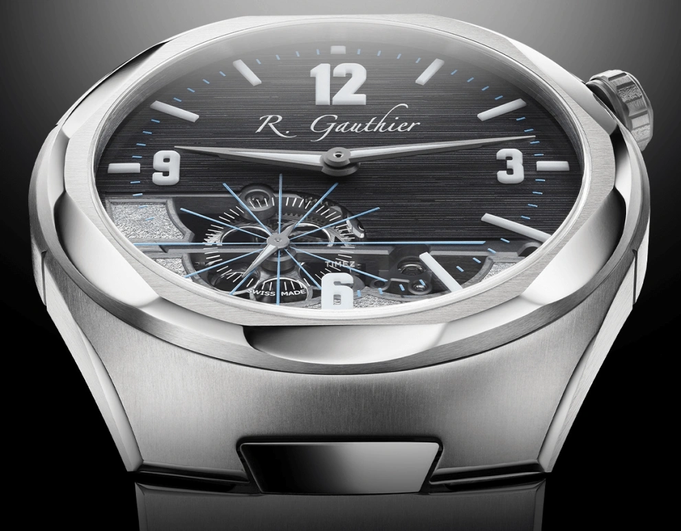 Romain Gauthier,Freedom 41x47.80mm,41x47.80mm,Titanium,Black,Silver,Handwound,60hours,In-house Caliber,MON00584