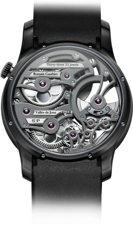 Romain Gauthier,Heritage 39.50mm,39.50mm,Titanium,Black,Grey,Automatic,80hours,In-house Caliber,MON00344