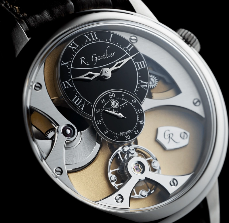 Romain Gauthier,Heritage 39.50mm,39.50mm,White Gold,Black,Beige,Automatic,80hours,In-house Caliber,MON00370