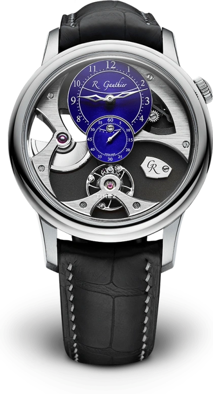 Romain Gauthier,Insight 39.50mm,39.50mm,Titanium,Black,Blue,Automatic,80hours,In-house Caliber,MON00377