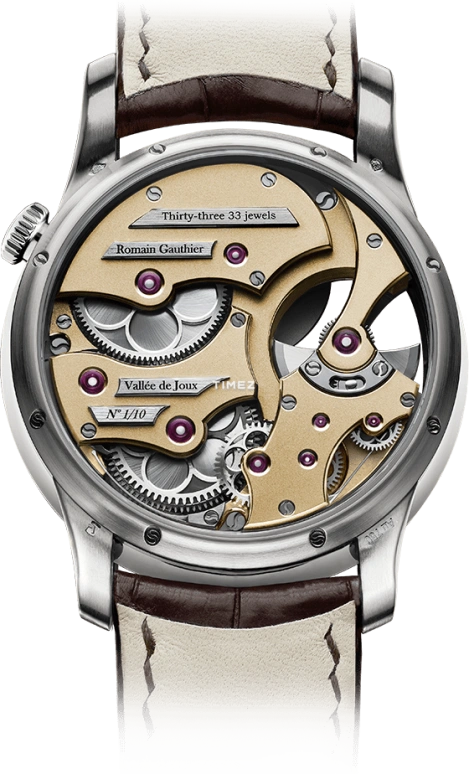 Romain Gauthier,Heritage 39.50mm,39.50mm,White Gold,Black,Beige,Automatic,80hours,In-house Caliber,MON00370