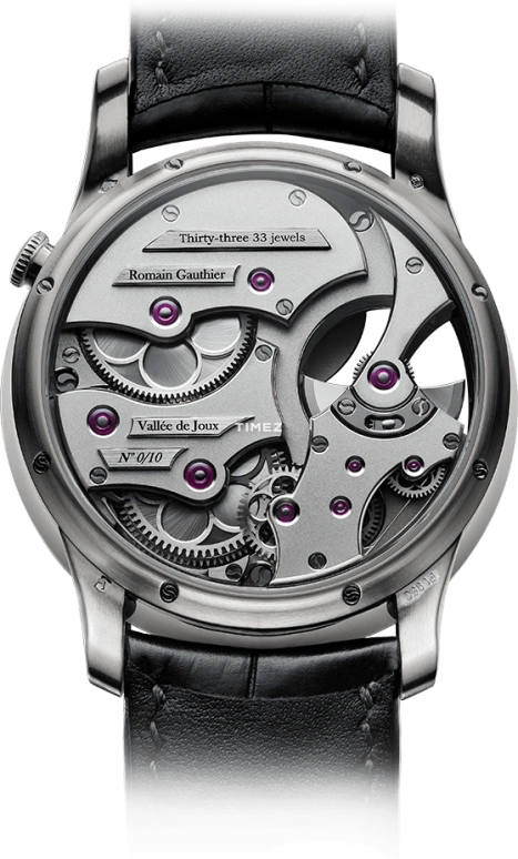 Romain Gauthier,Heritage 39.50mm,39.50mm,Platinum,Black,Silver,Automatic,80hours,In-house Caliber,MON00310