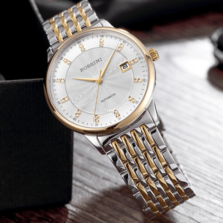 Rossini,Silk 38mm,38mm,Stainless Steel,Silver White,Automatic,Day,Sapphire,7715T01A