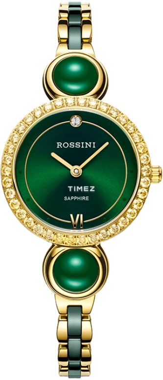 Rossini,Elegance 28mm,28mm,Stainless Steel,Green,Quartz,Sapphire,Round,6830G08C
