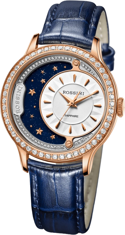 Rossini,Medal 36mm,36mm,Stainless Steel,Rose Gold,White,Automatic,Sapphire,Round,6736G01B