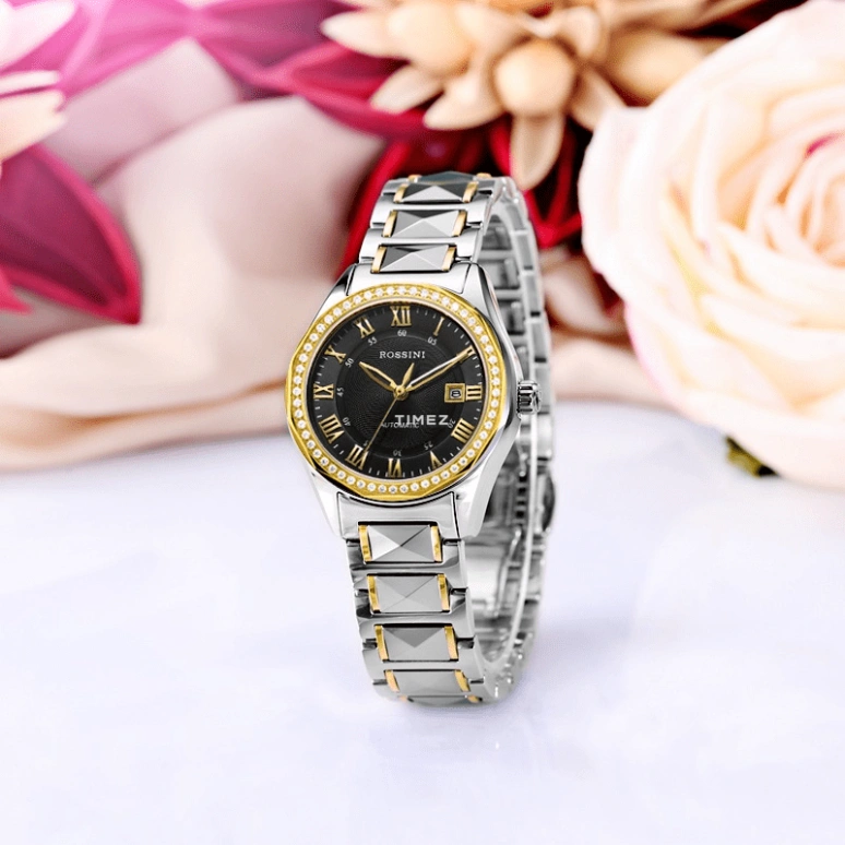 Rossini,Classic 30mm,30mm,Stainless Steel,Rolesor,Black,Automatic,Day,Sapphire,6444T04D
