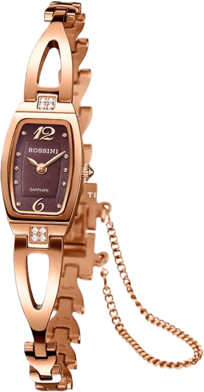 Rossini,Elegance 15mm,15mm,Stainless Steel,Brown,Quartz,Sapphire,Tonneau,1424G07F