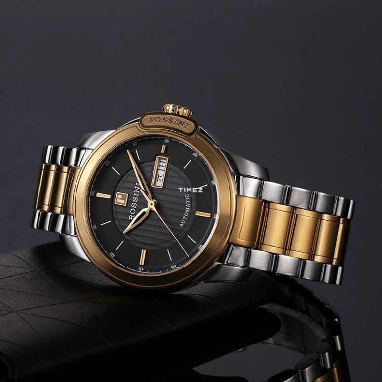 Rossini,Medal 0mm,0mm,Stainless Steel,Black,Automatic,Date,Day,5633T02B