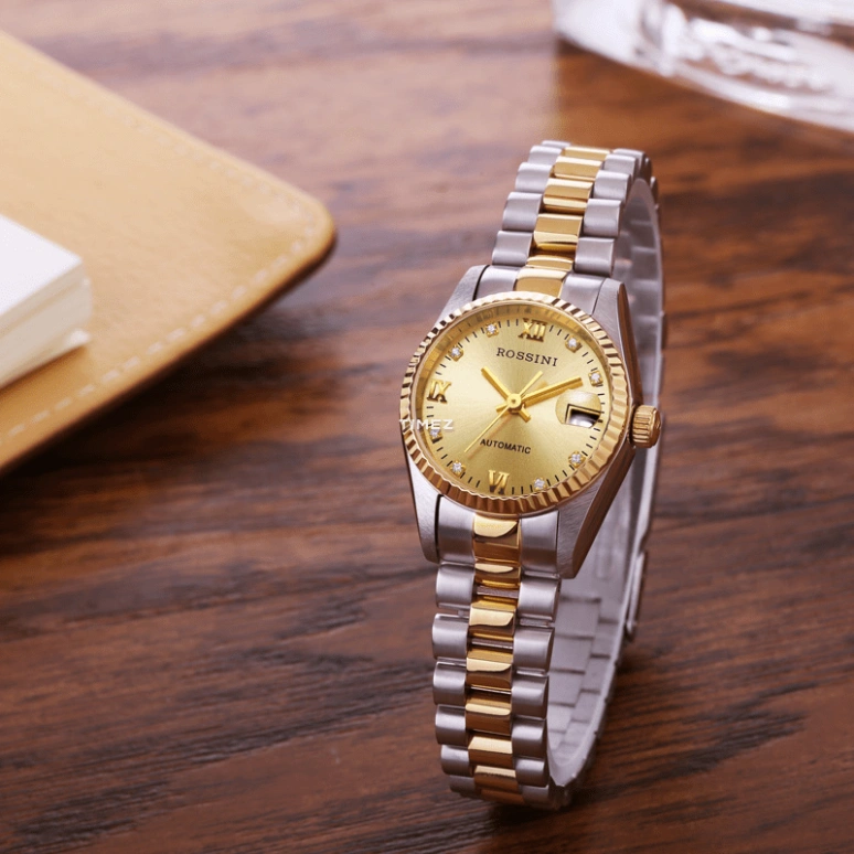 Rossini,Classic 35mm,35mm,Stainless Steel,Gold,Automatic,Day,Sapphire,Crystal Glass,7303T06D