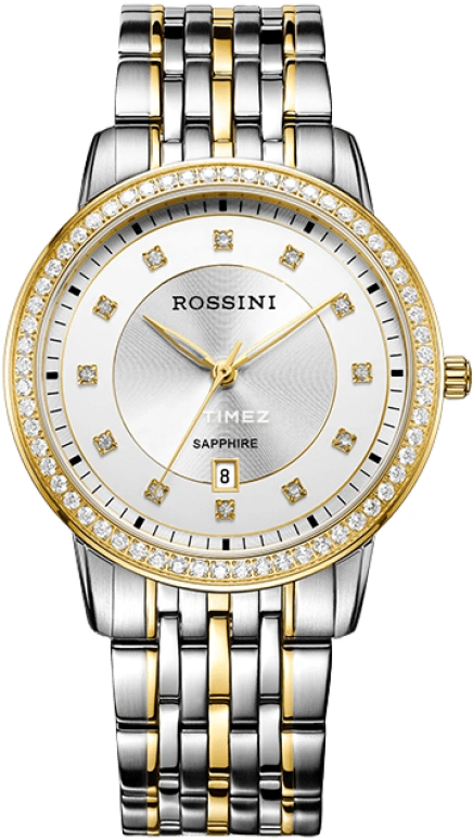 Rossini,Silk 30mm,30mm,Stainless Steel,Rolesor,White,Quartz,Day,Sapphire,5684T01C
