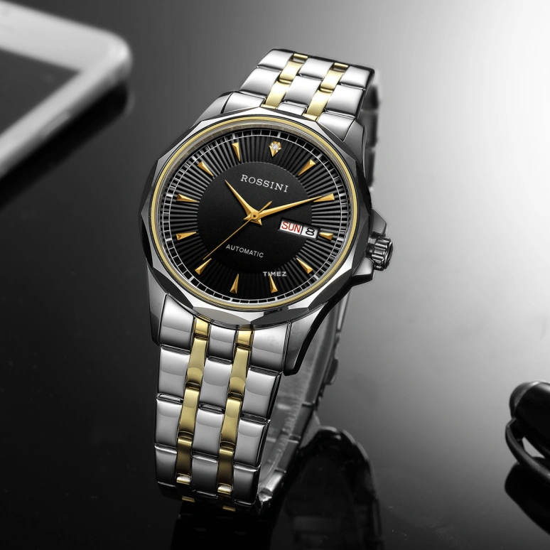 Rossini,Other 40mm,40mm,Stainless Steel,Black,Automatic,Date,Day,6561T04F