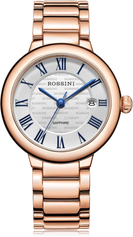 Rossini,Blue Jazz 36mm,36mm,Stainless Steel,Silver White,Quartz,Day,Sapphire,Crystal Glass,5805G01C